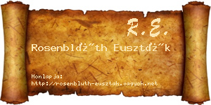 Rosenblüth Euszták névjegykártya